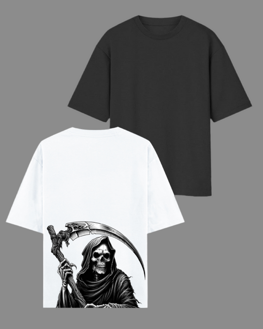 Dual-Tone Grim Reaper Oversized Tee